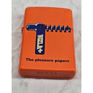 Rizla Tobacco Cigarette Zippo 1998 Rare Orange Matte The Pleazure Paperz‎ XIV